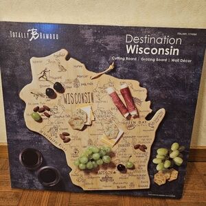 Totally Bamboo Destination Wisconsin State Shaped Serving and Cutting Board, Inc